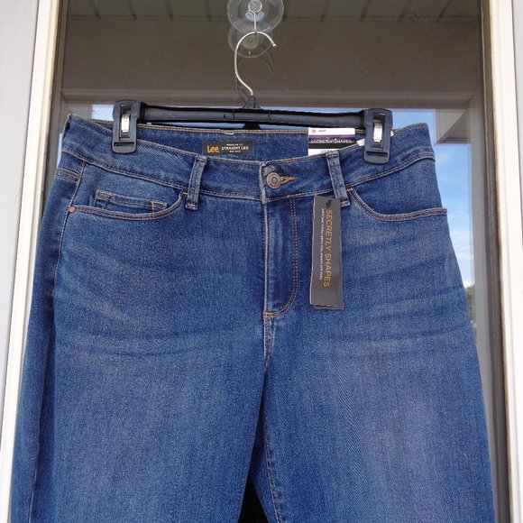 Lee secretly shapes straight leg mid rise jean regular fit size 10 short - Picture 5 of 13
